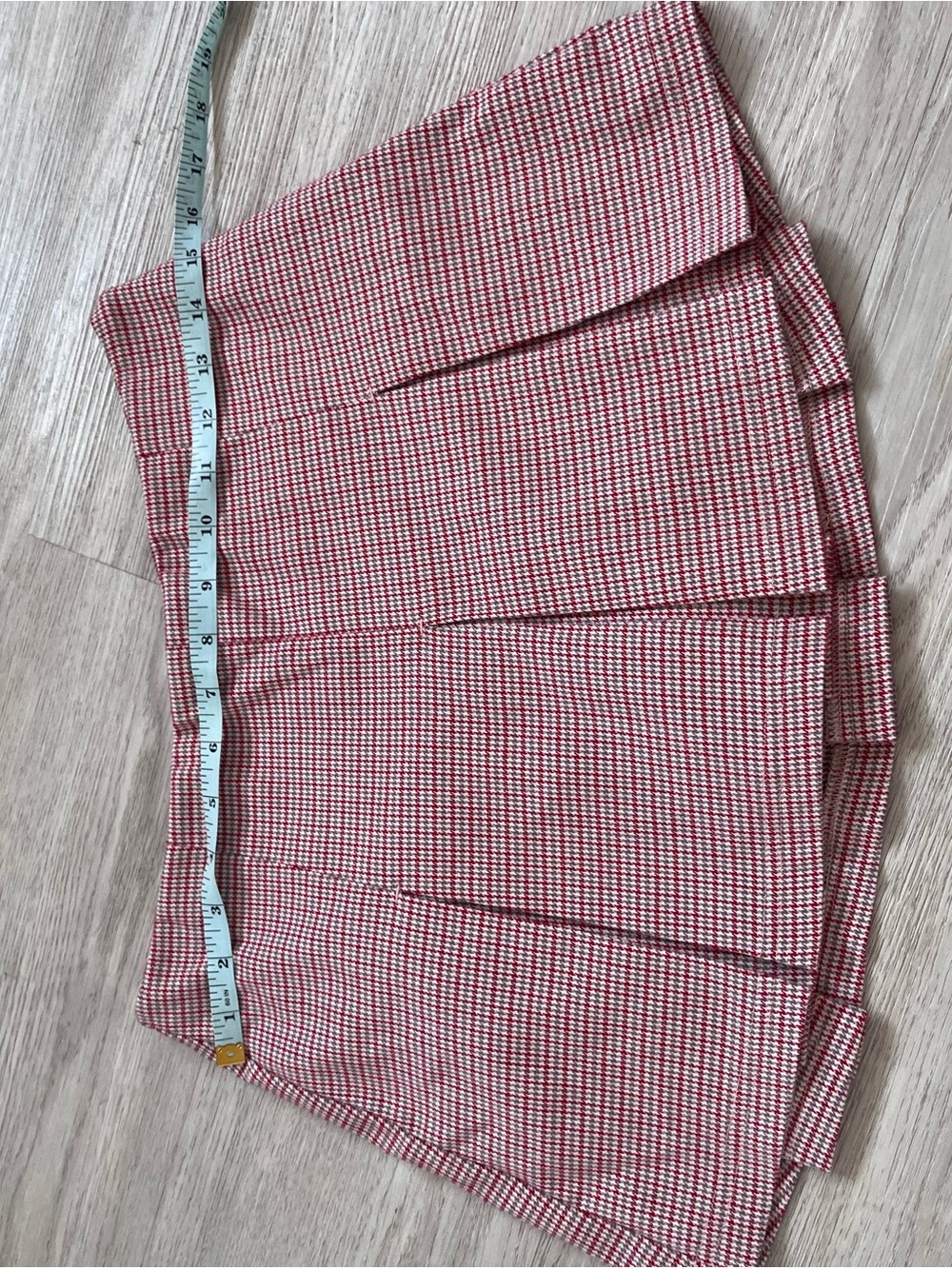 Urban Outfitters Red Gingham Pleated Mini Skirt with Shorts XS - Picture 6 of 9